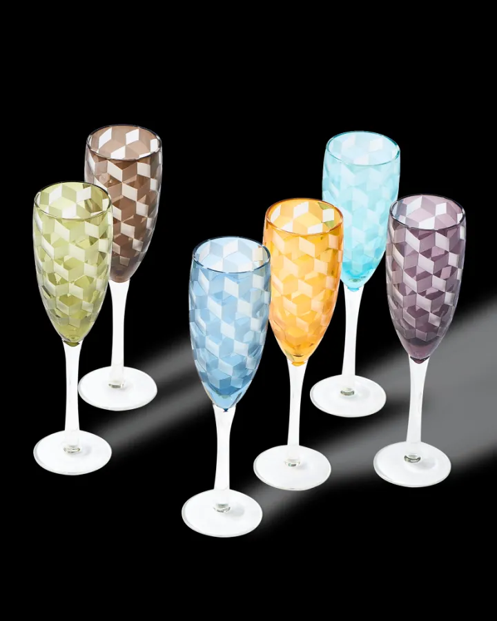 Polspotten Blocks Champagne Glasses- Glasses