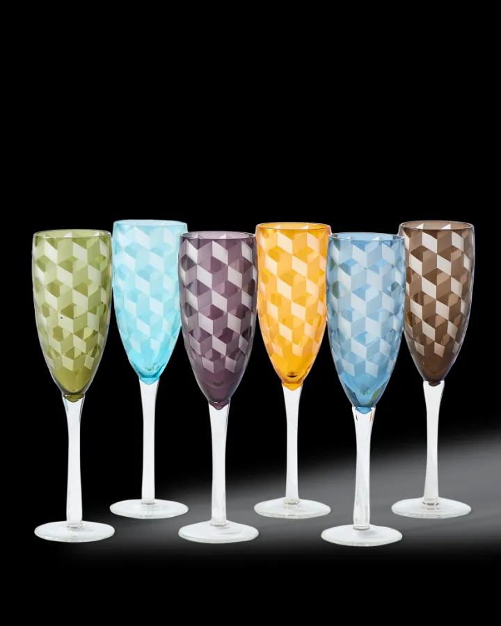 Polspotten Blocks Champagne Glasses- Glasses