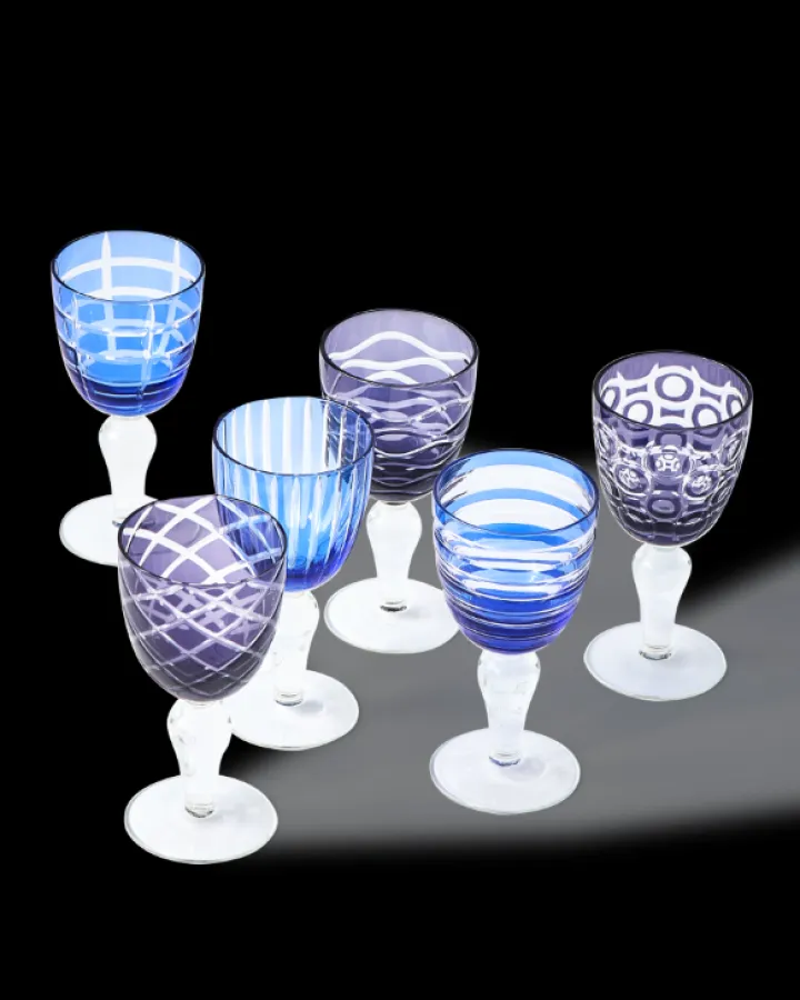 Polspotten Cobalt Mix Wine Glasses- Glasses