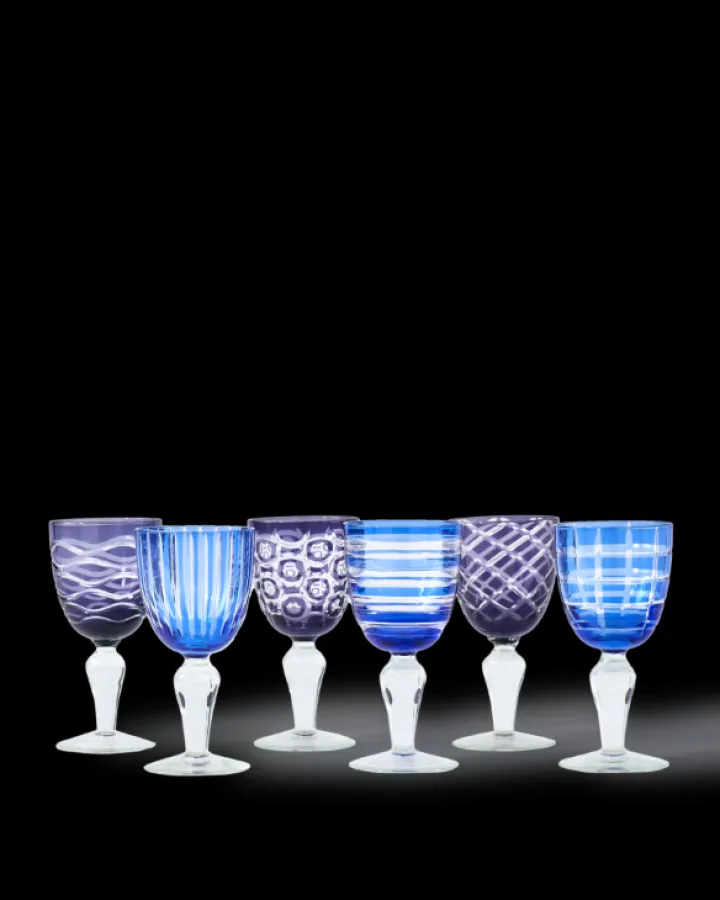 Polspotten Cobalt Mix Wine Glasses- Glasses