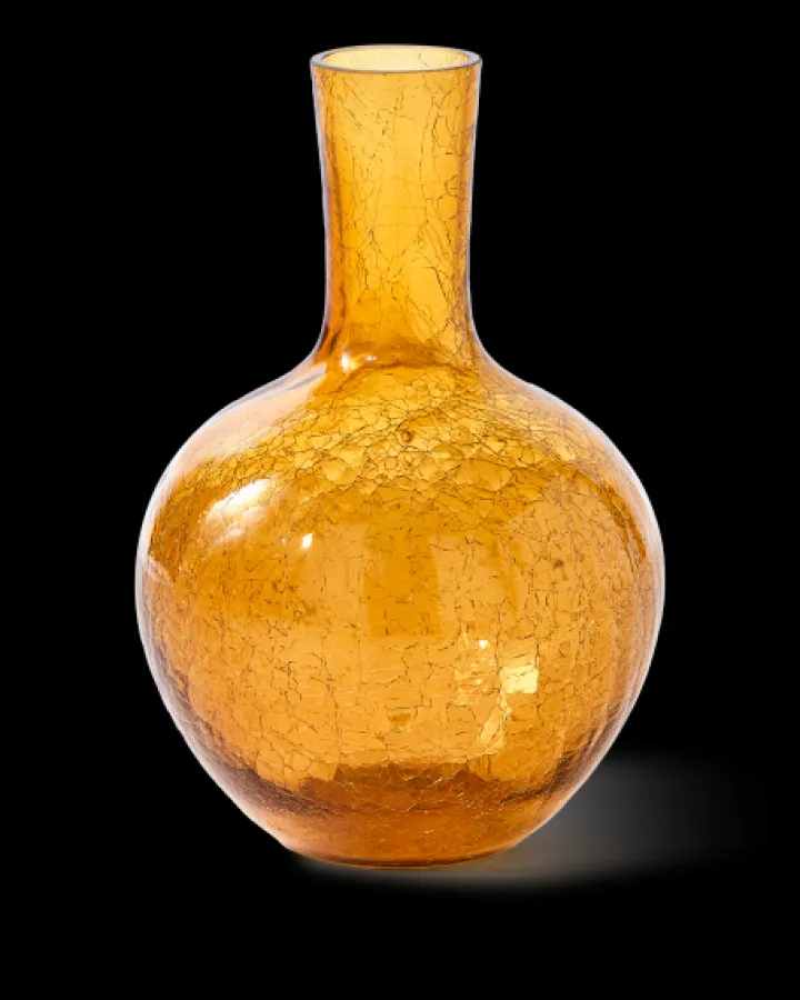 Polspotten Crackled Glass Ball Body Vase - S- Vases