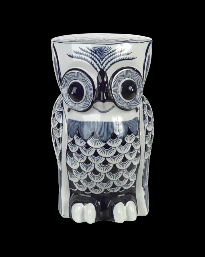 Polspotten Flower Owl Stool- Decoration