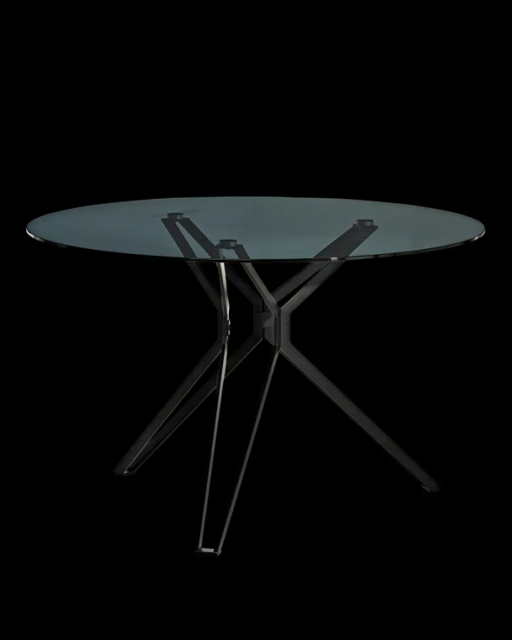 Polspotten and Glass Round Dining Table- Dining Tables