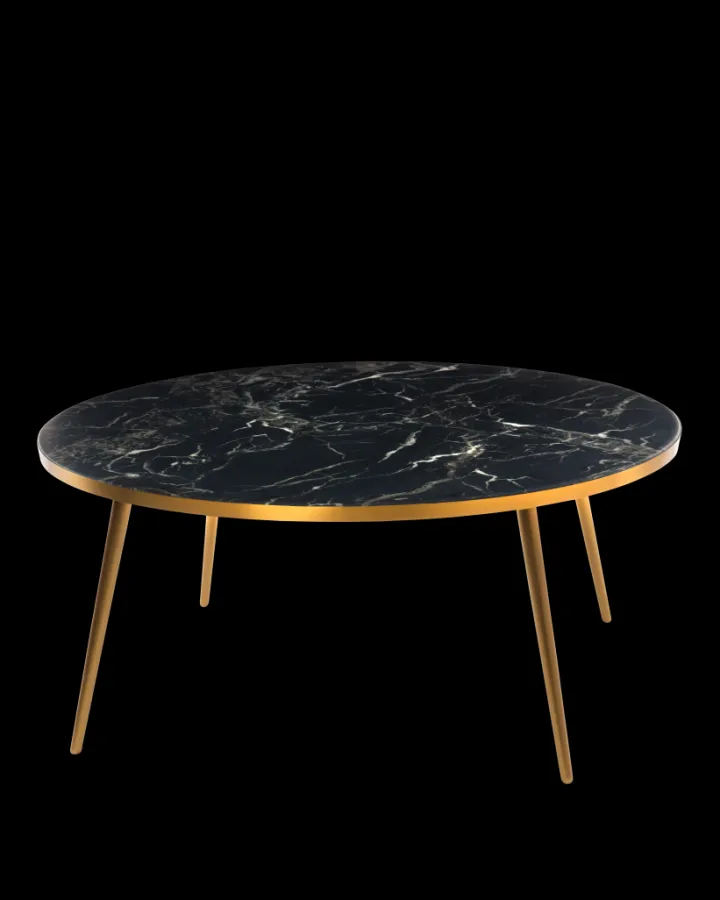 Polspotten Marble Look & Gold Feet Coffee Table- Side Tables | Coffee Tables