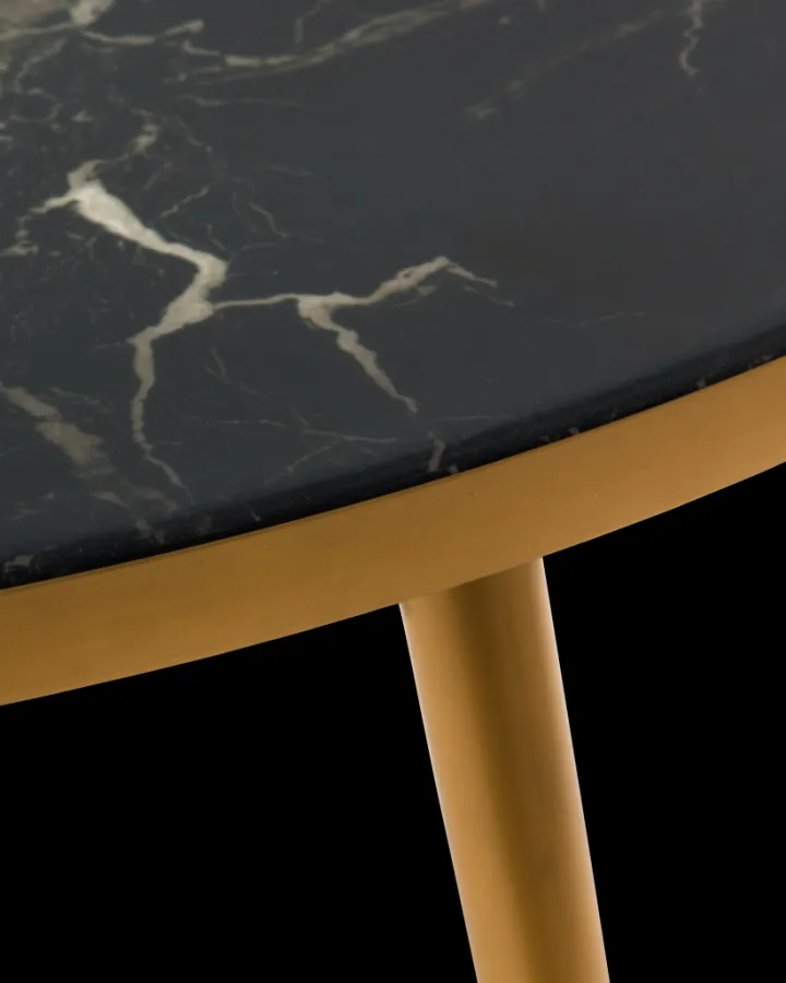 Polspotten Marble Look & Gold Feet Coffee Table- Side Tables | Coffee Tables