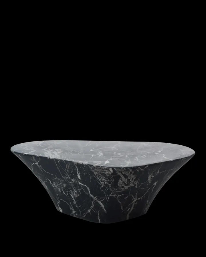 Polspotten Oval Marble Look Coffee Table- Side Tables | Coffee Tables