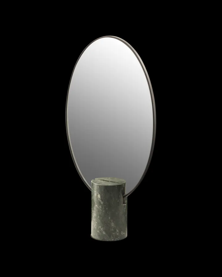 Polspotten Oval Mirror with Marble Base- Mirrors