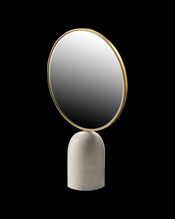 Polspotten Round Mirror with marble Base- Mirrors