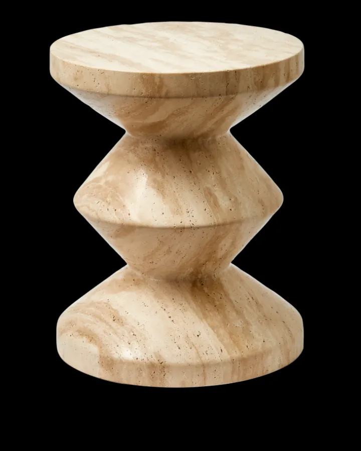 Polspotten Travertine Zig Zag Stool- Stools